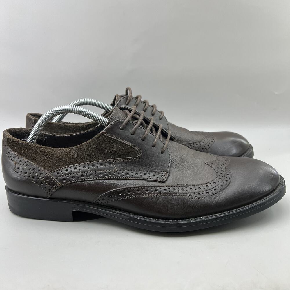 Jones Shoe Makers Handmade Dress Shoes Men Size 10.5 Brown Wingtip Brogue Oxford